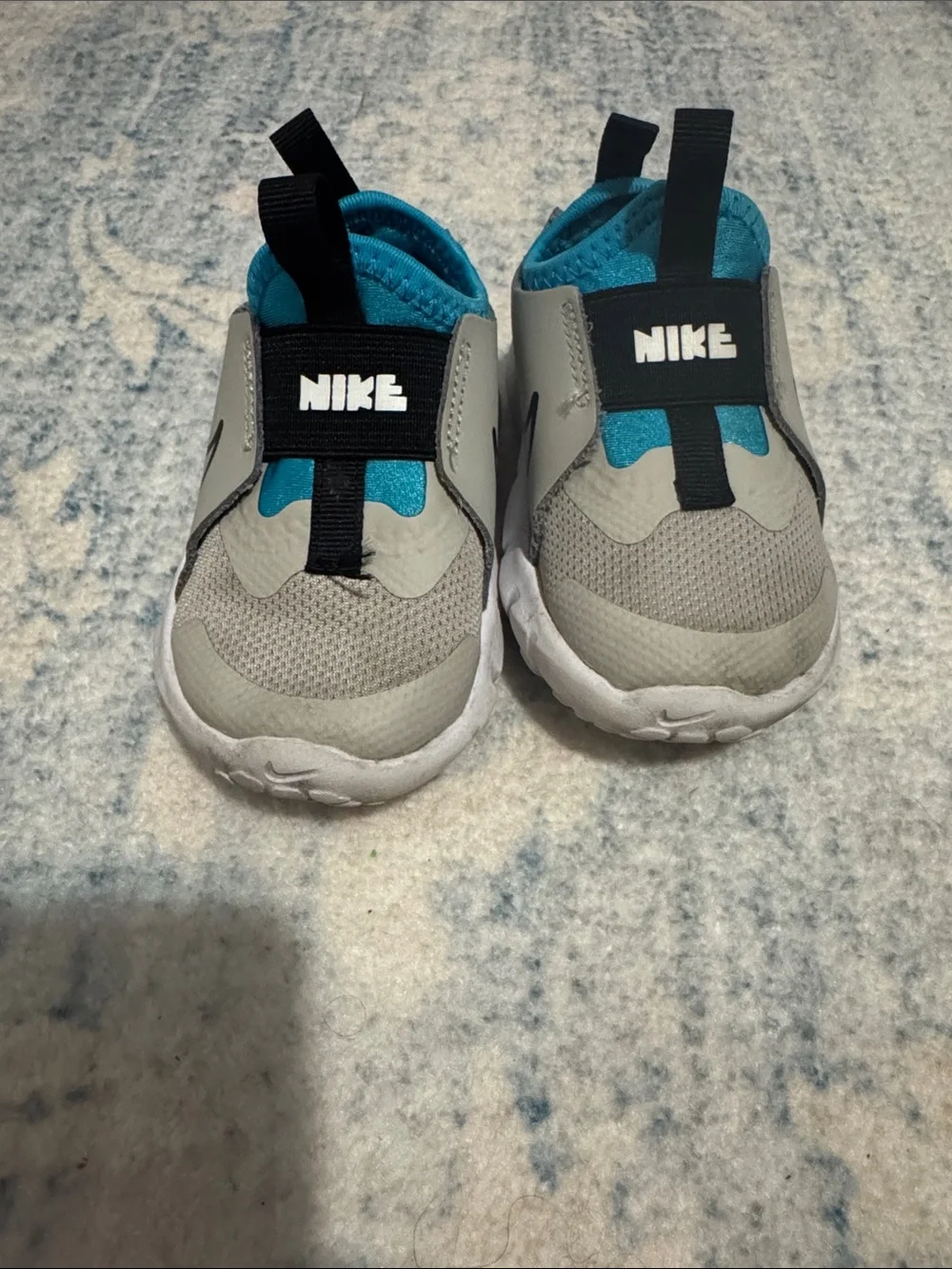 Nike Kids Slip-On Sneakers in Teal, Gray and Black